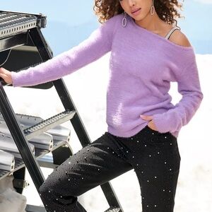 Boston Proper Lilac Plush Slouchy Sweater Size XL